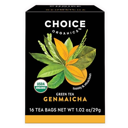 Choice Organics Genmaicha Tea - Toasty Flavor, USDA Organic, 96 Compostable Bags - 6 Pack