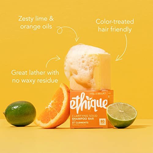 Ethique St Clements Shampoo Bar - Removes Oil, Vegan, Cruelty-Free - 3.88 oz (Pack of 2)