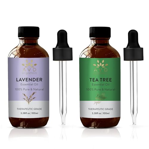 AVD Organics Lavender & Tea Tree Essential Oil - 100% Pure, Therapeutic Grade - 3.38 fl. oz