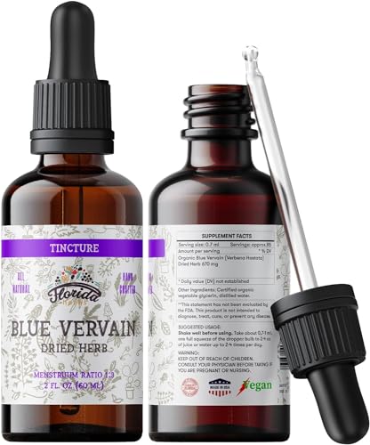 Florida Herbs Blue Vervain Herbal Supplement - Mood Support, Calming Properties - 2 oz