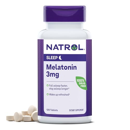 Natrol Melatonin Sleep Supplement - 3 mg for Faster Sleep, Drug-Free Formula - 120 Tablets