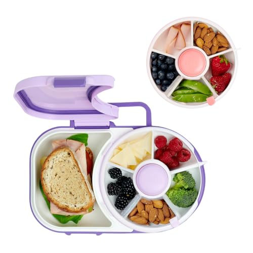 GoBe Kids Snack Spinner & Bento Lunchbox - Encourages Balanced Eating, BPA-Free - 5 Compartments