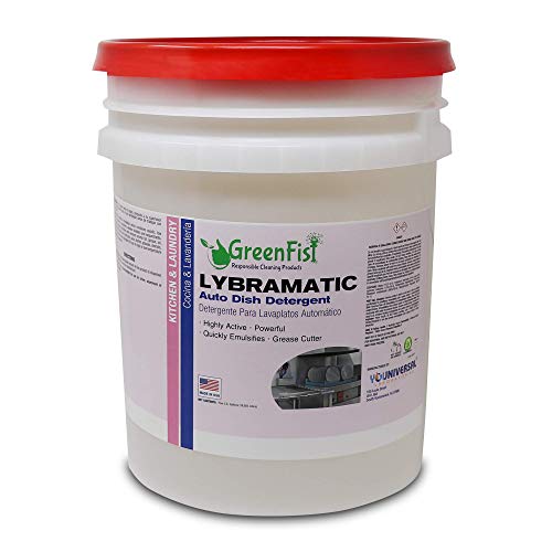 GreenFist Lybramatic Dishwasher Detergent - Spot-Free Shine, Biodegradable Formula - 5 Gallon