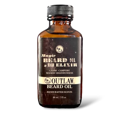 Outlaw Soaps Beard Oil - Promotes Growth, Freshens with Cedar, Vegan Ingredients - 3 oz