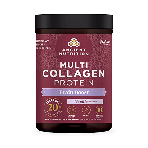 Ancient Nutrition Collagen Protein Powder - Brain Support, Joint Relief, Vanilla - 45 Servings