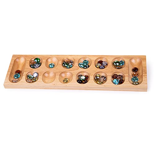 Bigjigs Toys Mancala Game - Develops Counting & Strategy Skills, Premium Wooden Design - 12.7cm H