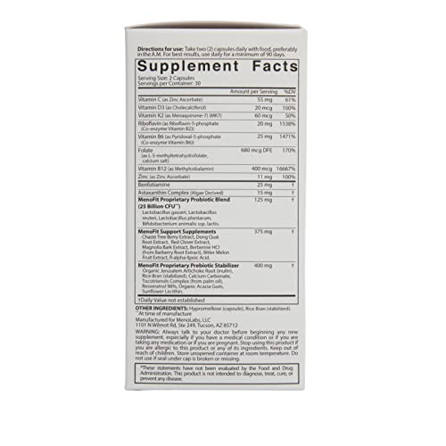 MENOLABS MenoFit Hormone Balancing Supplement - Hormonal Relief & Gut Health - 60 Capsules