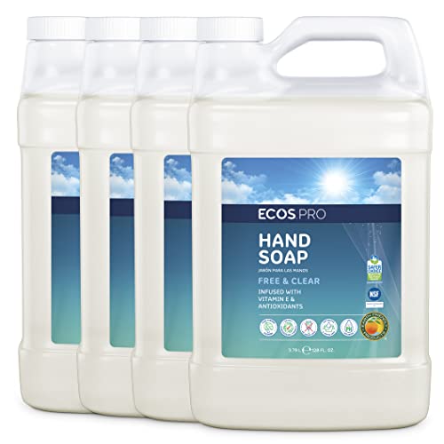 ECOS PRO Hand Soap Refill - Hypoallergenic, Vitamin E & Antioxidants, 1 Gallon (Pack of 4)