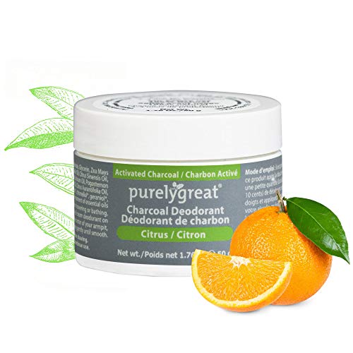 Purelygreat Natural Deodorant - Long-Lasting, EWG Verified, Vegan, Aluminum-Free, Citrus Scent - 3oz