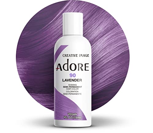 Adore Semi Permanent Hair Color - Vibrant Lavender, Vegan & Cruelty-Free - 4 Fl Oz