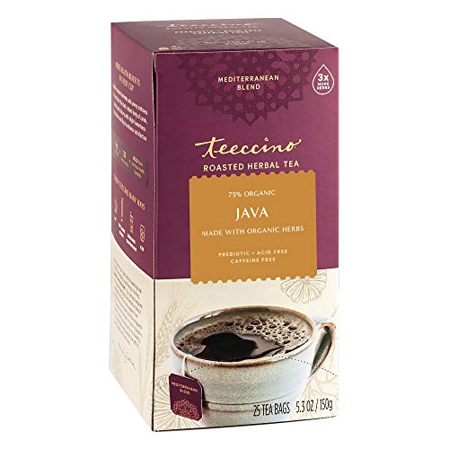 Teeccino Java Herbal Tea - Bold Coffee Flavor, Caffeine-Free & Prebiotic for Gut Health - 25 Bags