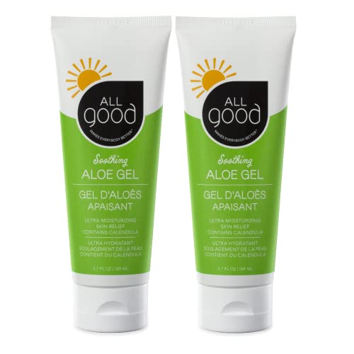 All Good Aloe Vera Gel - Hydrating Skin Relief with Organic Aloe & Niacinamide - 3.7 oz (2-Pack)