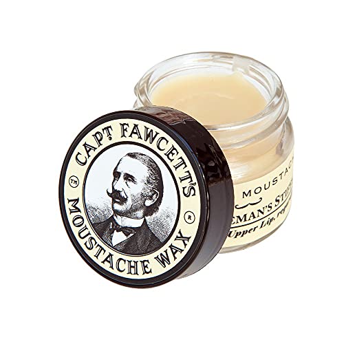 Captain Fawcett's Mustache Wax - Nourishing Sandalwood, Hand-Made with Pure Ingredients - 0.5 fl oz