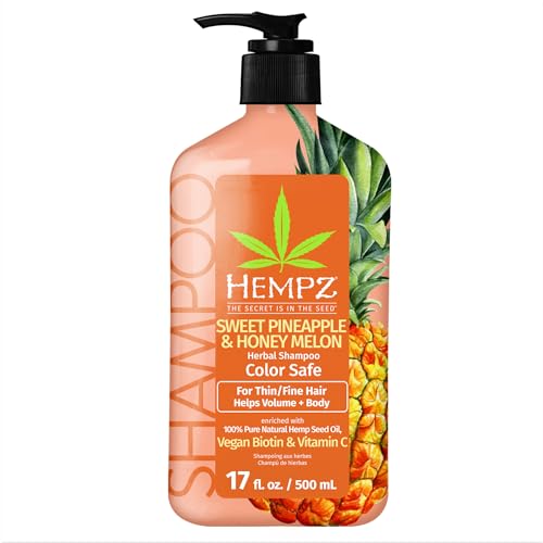 Hempz Biotin Shampoo - Strengthens Thin, Color-Treated Hair, Hydrating & Moisturizing - 17 Fl OZ