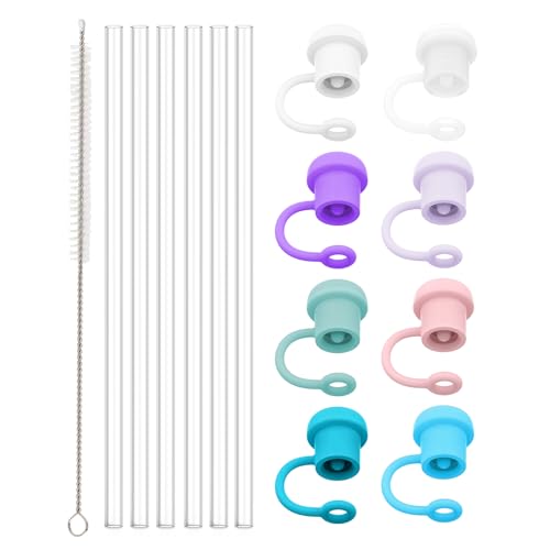 Stanley Compatible Replacement Straws - Food Grade, Leak-Proof, 6 Count with Cleaning Brush