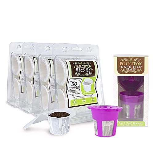 Perfect Pod Bundle Coffee Filters - Reusable & Disposable Options for Great Flavor - 200 Filters