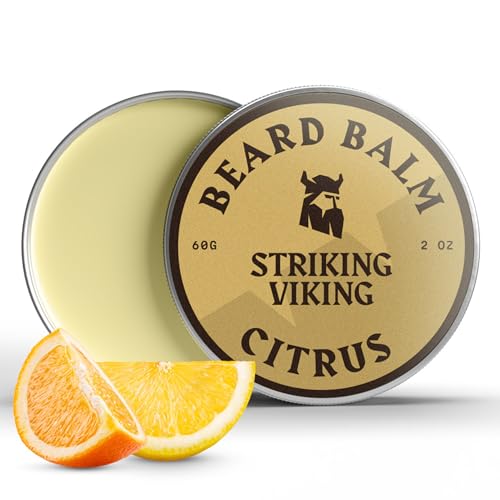 Striking Viking Beard Balm - Nourishes, Moisturizes, Citrus Scent - 100% Natural, 2 oz