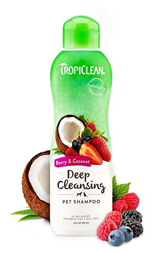 TropiClean Dog Shampoo - Deep Cleansing, Natural Ingredients, Moisturizing - 20oz