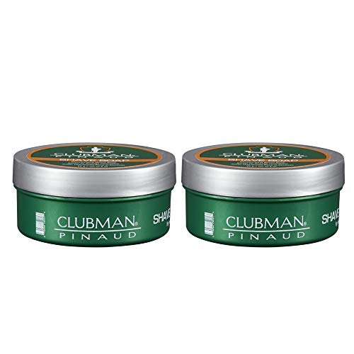 Clubman Pinaud Shave Soap - Irritation-Free, Hydrating Formula with Natural Ingredients - 2oz x 2