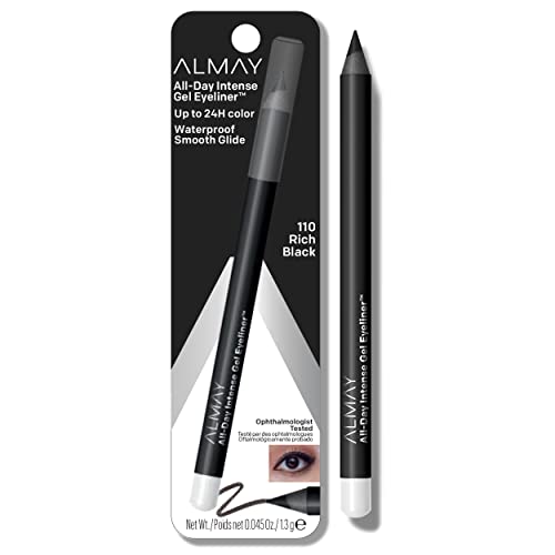 Almay Gel Eyeliner - Intense Color, Waterproof, Hypoallergenic, 85% Recycled Paper - 0.045 Oz