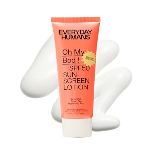 Everyday Humans Oh My Bod SPF50 Sunscreen - Broad Spectrum, Water Resistant, Lightweight - 3.4oz