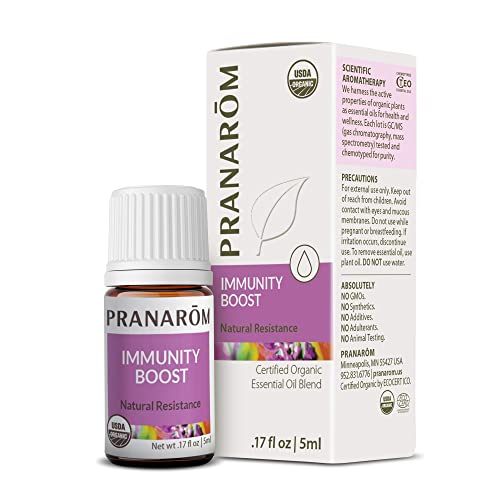 Pranarom Immunity Boost Essential Oil Blend - 100% Pure Organic, Lavender & Eucalyptus - 5ml