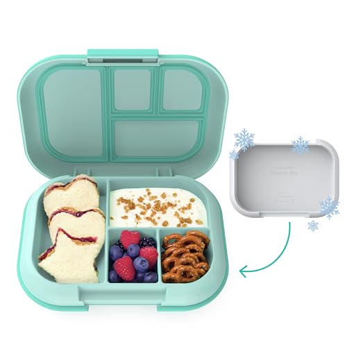 Bentgo Kids Chill Leak-Proof Lunch Box - Keeps Food Cool Longer, BPA-Free, 4 Compartments - Aqua