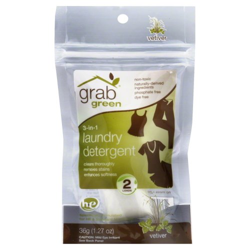 grab green Concentrated Laundry Detergent - Cleans & Softens, Vetiver Scent, 2 Loads - 1.2oz