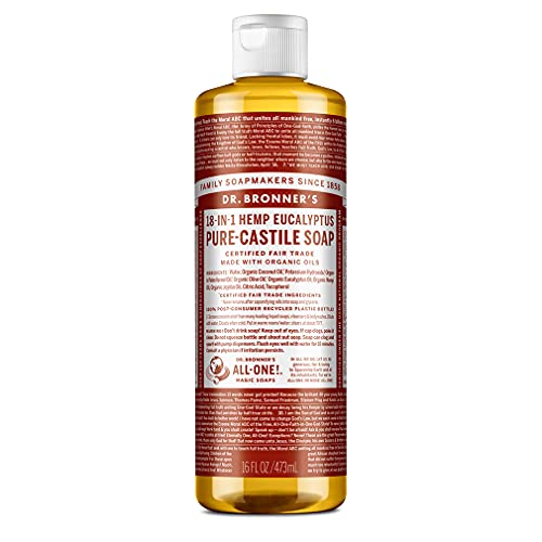 Dr. Bronner's Pure-Castile Liquid Soap - Organic Oils, 18-in-1 Versatile Uses - Eucalyptus, 16oz