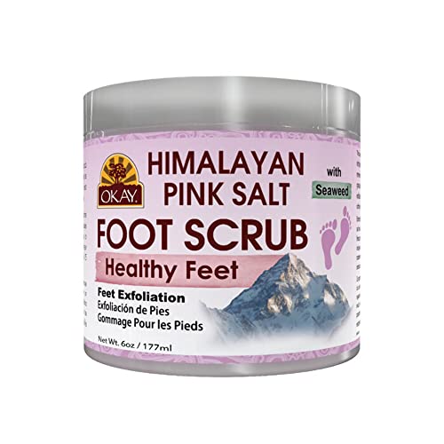 OKAY Pure Naturals Foot & Hand Scrub - Himalayan Pink Salt & Seaweed, Naturally Nourishing - 6oz