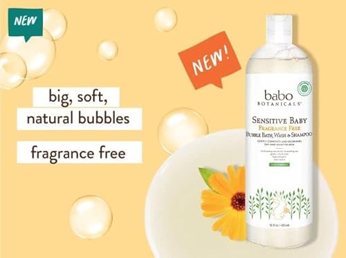 Babo Botanicals Baby Body Wash - Nourishing, Fragrance-Free, EWG Verified - 2-in-1 16oz