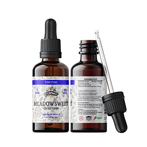 Florida Herbs Meadowsweet Tincture - Organic Herbal Extract, Vegan & Gluten-Free - 2oz