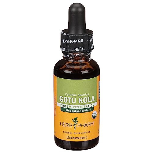 Herb Pharm Organic Gotu Kola Liquid Extract - Musculoskeletal Support, Vegan & Gluten-Free - 1 Fl Oz