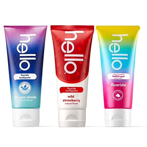 hello Children's Toothpaste Variety Pack - Anticavity, Natural Flavors, Vegan - 4.2oz Each