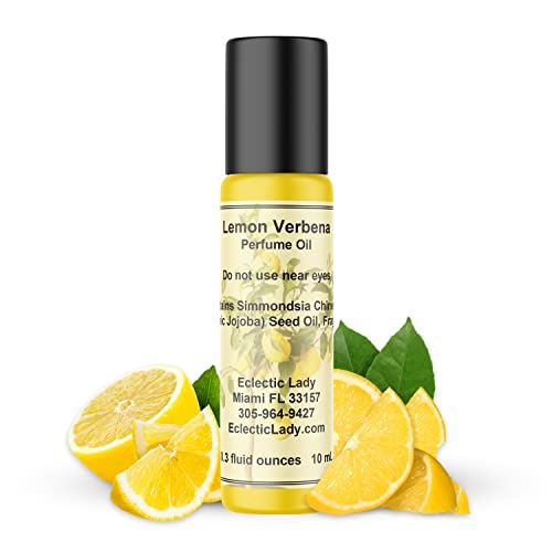 Lemon Verbena Perfume Oil - Uplifting Citrus Aroma, Non-Greasy, Portable Roll-On - 0.3oz