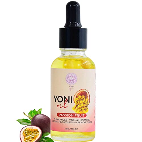 Magic V Yoni Oil - Organic Vaginal Moisturizer for Ph Balance, Odor Relief, Passion Fruit - 2oz