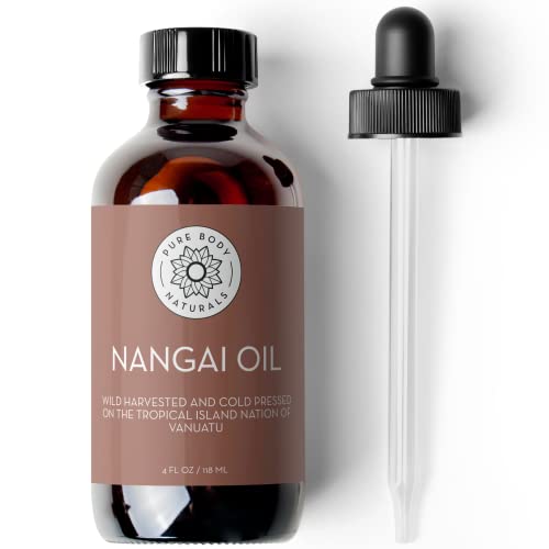 Pure Body Naturals Nangai Oil - 100% Pure, Cold Pressed, Non-Greasy Body Moisturizer - 4 fl oz