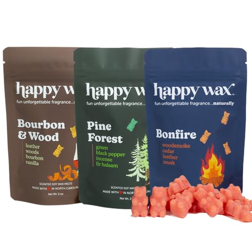 Happy Wax Natural Soy Wax Melts - Long-Lasting Aroma, Non-Toxic & Pet Safe - 6oz Cozy Cabin Mix