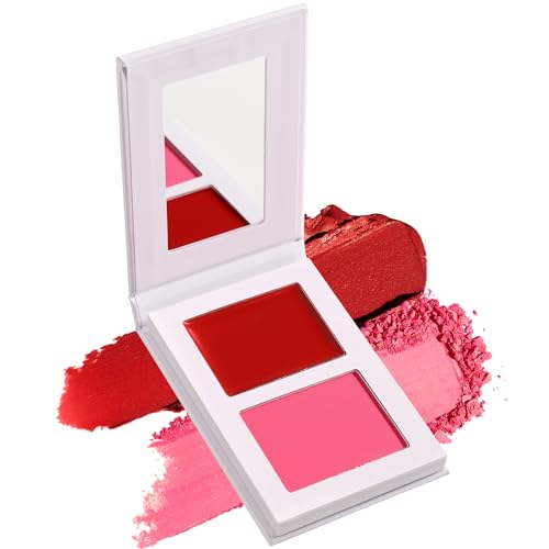 Red Cream Blush Duo - Ultra Pigmented, Talc-Free, Long Lasting, Versatile for All Skin Tones - 02#