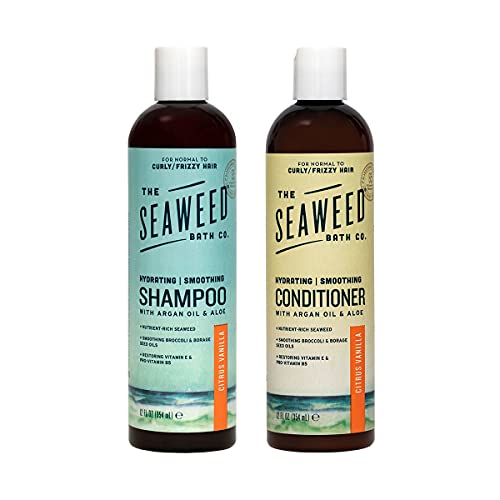 The Seaweed Bath Co. Smoothing Shampoo & Conditioner Set - Strengthens Hair, Vegan, 12oz