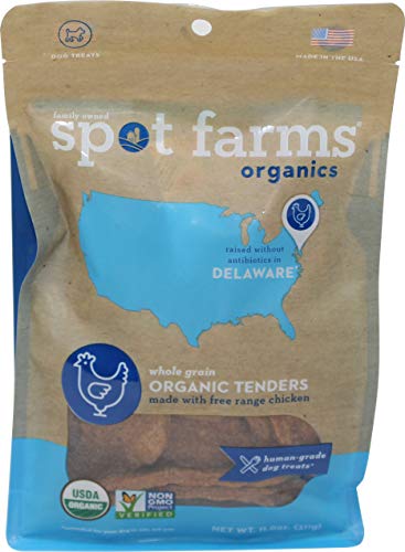 Spot Farms Dog Treats - USDA Organic Chicken Tenders, All Natural, Human-Grade - 4oz