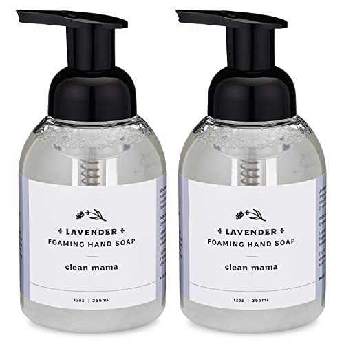 Clean Mama Foaming Hand Soap - Nourishing Lavender Wash, USDA Certified Biobased - 12oz, 2 Pack