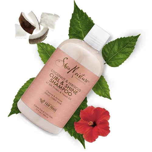 SheaMoisture Curl & Shine Shampoo - Hydrates & Defines Curls, Fair Trade Ingredients - 13oz