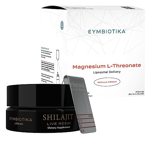 CYMBIOTIKA Liposomal Magnesium & Shilajit Bundle - Brain Support, Immune Boost, 84+ Minerals