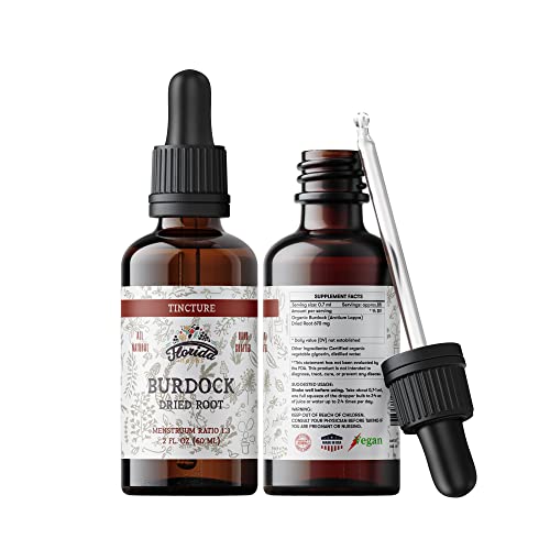 Florida Herbs Organic Burdock Tincture - Pure Herbal Support, Non-GMO, 2 oz, 670 mg