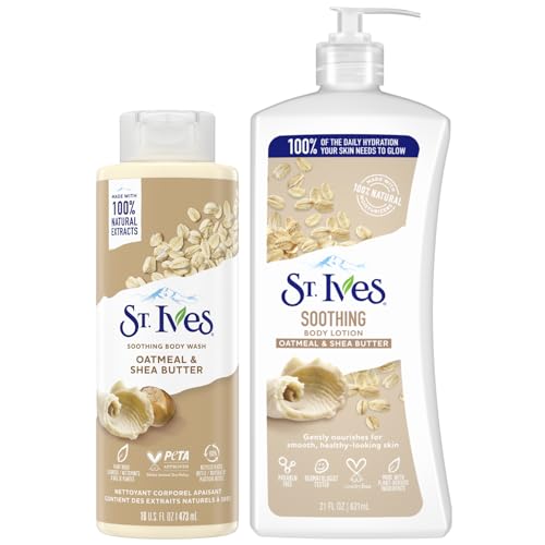 St. Ives Bath & Body Gift Set - Nourishing Oatmeal & Shea Butter, Cruelty-Free - 2 Piece