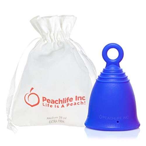 Peachlife Menstrual Cup - Reliable Leak Protection, BPA-Free Silicone, Medium Size - 28ml