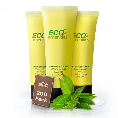 ECO Amenities 2-in-1 Shampoo & Conditioner - Natural, Cruelty-Free, Green Tea Scent - 200 Pack