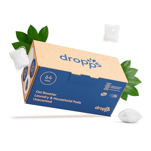 Dropps Oxi Booster Pods - Powerful Stain Remover, Chlorine-Free, Biobased - 64 Count