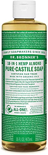 Dr. Bronner's Almond Liquid Castile Soap - Multi-Purpose Cleanser, Non-GMO, 100% Recycled - 16 Fl Oz